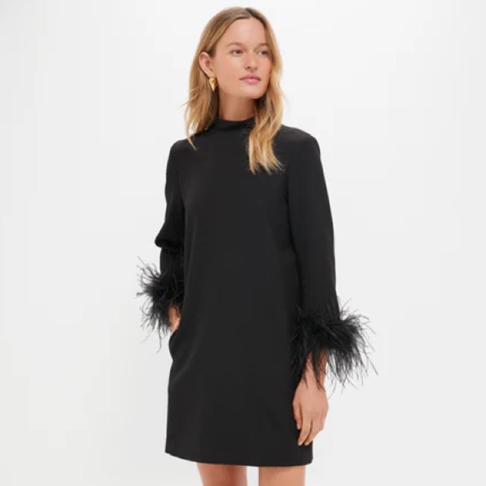 NWT Tuckernuck Women’s Black Feather Mod Ellie Dress size Large